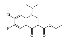7-Chlor-1-(dimethylamino)-6-fluor-1,4-dihydro-4-oxo-3-chinolincarbonsaeure-ethylester结构式