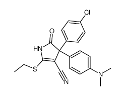 4-(4-chlorophenyl)-4-(4-dimethylaminophenyl)-2-ethylthio-5-oxo-2-pyrroline-3-carbonitrile Structure