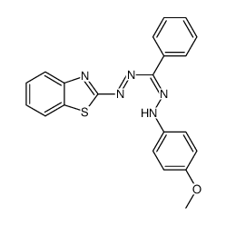 1-(p-methoxyphenyl)-3-phenyl-5-(2-benzothiazolyl)formazan Structure