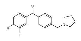 4-BROMO-3-FLUORO-4'-PYRROLIDINOMETHYL BENZOPHENONE结构式