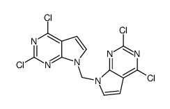 2,4-dichloro-7-[(2,4-dichloropyrrolo[2,3-d]pyrimidin-7-yl)methyl]pyrrolo[2,3-d]pyrimidine结构式