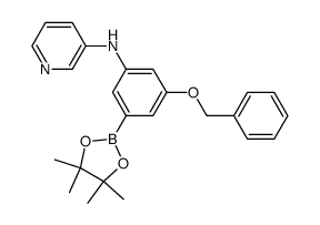 [3-benzyloxy-5-(4,4,5,5-tetramethyl-[1,3,2]dioxaborolan-2-yl)-phenyl]-pyridin-3-yl-amine结构式