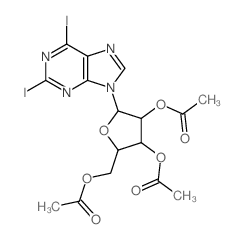 [3,4-diacetyloxy-5-(2,6-diiodopurin-9-yl)oxolan-2-yl]methyl acetate结构式