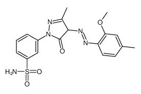 3-[4,5-dihydro-4-[(2-methoxy-p-tolyl)azo]-3-methyl-5-oxo-1H-pyrazol-1-yl]benzenesulphonamide structure