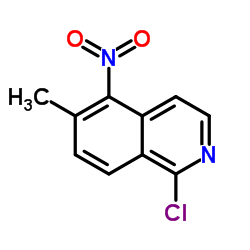 1-氯-6-甲基-5-硝基异喹啉结构式