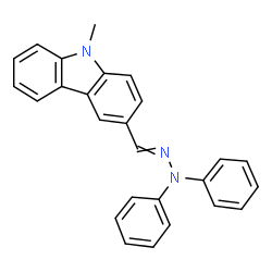 9-METHYL-9H-CARBAZOLE-3-CARBOXALDEHYDE DIPHENYLHYDRAZONE)结构式