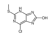 6-chloro-2-methylsulfanyl-7,9-dihydropurin-8-one结构式
