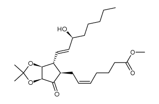 (-)-(3a'S,3''S,5'R,6'R,6a'S)-methyl (5Z)-7-[6'[(1''E)-3''-hydroxy-1''-octenyl]-2',2'-dimethyl-3a',5',6',6a'-tetrahydro-4'H-cyclopenta-1',3'-dioxol-5'-yl]-5-heptenoate结构式