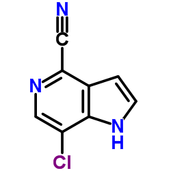 1H-Pyrrolo[3,2-c]pyridine-4-carbonitrile, 7-chloro-结构式