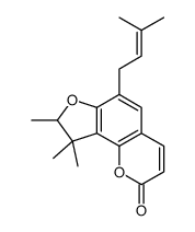 8,9,9-trimethyl-6-(3-methylbut-2-enyl)-8H-furo[2,3-h]chromen-2-one结构式
