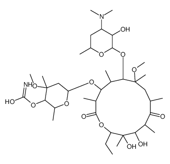 [6-[[6-[4-(dimethylamino)-3-hydroxy-6-methyloxan-2-yl]oxy-14-ethyl-12,13-dihydroxy-7-methoxy-3,5,7,9,11,13-hexamethyl-2,10-dioxo-oxacyclotetradec-4-yl]oxy]-4-methoxy-2,4-dimethyloxan-3-yl] carbamate结构式