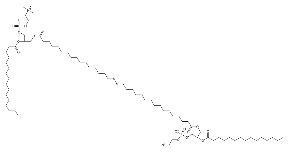 1-(17,18-dithiatetratriacontandioyl)-bis(2-hexadecanoylglycero-3-phosphocholine) structure