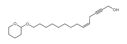 (Z)-14-((tetrahydro-2H-pyran-2-yl)oxy)tetradec-5-en-2-yn-1-ol结构式