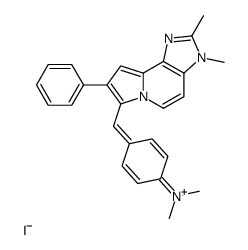 4-[(Z)-(2,3-dimethyl-8-phenylimidazo[4,5-g]indolizin-6-ium-7-ylidene)methyl]-N,N-dimethylaniline,iodide Structure