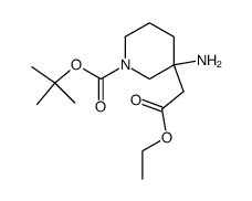 tert-butyl 3-amino-3-(2-ethoxy-2-oxoethyl)piperidine-1-carboxylate Structure