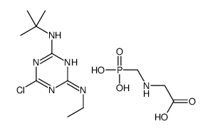 2-N-tert-butyl-6-chloro-4-N-ethyl-1,3,5-triazine-2,4-diamine,2-(phosphonomethylamino)acetic acid Structure