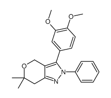 3-(3,4-dimethoxyphenyl)-6,6-dimethyl-2-phenyl-4,7-dihydropyrano[4,3-c]pyrazole结构式
