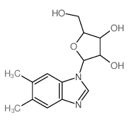 1H-Benzimidazole,5,6-dimethyl-1-b-D-ribofuranosyl- Structure