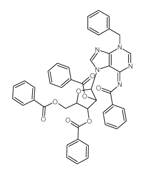 Adenine, 7-a-D-arabinofuranosyl-N-benzoyl-3-benzyl-,2',3',5'-tribenzoate (7CI,8CI) structure