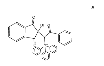 (1-(2-bromo-1,3-dioxo-2,3-dihydro-1H-inden-2-yl)-2-oxo-2-phenylethyl)triphenylphosphonium bromide Structure