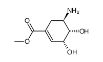 1-Cyclohexene-1-carboxylicacid,5-amino-3,4-dihydroxy-,methylester,[3R- structure