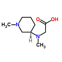 N-Methyl-N-[(3R)-1-methyl-3-piperidinyl]glycine结构式