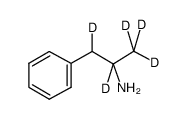 (±)-Amphetamine-d5 (deuterium label on side chain) solution结构式