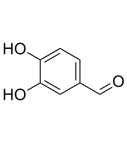 原儿茶醛; 原二茶醛; 茶酚甲醛; 茶醛; 3,4-二羟基苯甲醛结构式