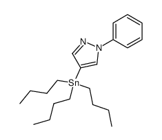 4-tributylstannyl-1-phenylpyrazole结构式