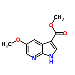 Methyl 5-methoxy-1H-pyrrolo[2,3-b]pyridine-3-carboxylate结构式