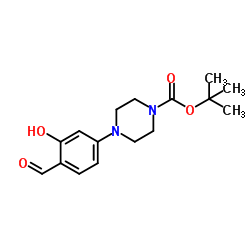 4-(4-甲酰基-3-羟基苯基)哌嗪-1-羧酸叔丁酯结构式
