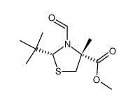 2R,4R-methyl 2-tert-butyl-1,3-thiazolidine-3-formyl-4-methyl-4-carboxylate结构式
