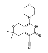6-mercapto-3,3-dimethyl-8-morpholin-4-yl-3,4-dihydro-1H-pyrano[3,4-c]pyridine-5-carbonitrile结构式