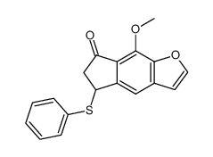 8-methoxy-5-(phenylthio)-5,6-dihydro-7H-indeno[5,6-b]furan-7-one结构式