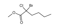 methyl α-bromo-α-chloro-hexanoate结构式