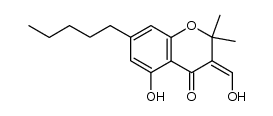 5-hydroxy-3-(hydroxymethylene)-2,2-dimethyl-7-pentylchroman-4-one结构式