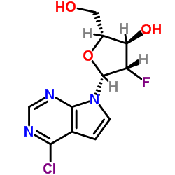 4-Chloro-7-(2-deoxy-2-fluoro-beta-D-arabinofuranosyl)-7H-pyrrolo[2.3-d]pyrimidine结构式