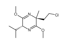 (2R,5S)-5-(2-chloroethyl)-2,5-dihydro-3,6-dimethoxy-2-isopropyl-5-methylpyrazine结构式