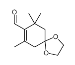 7,7,9-trimethyl-1,4-dioxaspiro[4.5]dec-8-ene-8-carbaldehyde结构式
