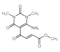 2-Butenoicacid,4-(6-amino-1,2,3,4-tetrahydro-1,3-dimethyl-2,4-dioxo-5-pyrimidinyl)-4-oxo-,methyl ester, (E)- (9CI)结构式