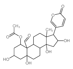 [10-formyl-3,5,14,16-tetrahydroxy-13-methyl-17-(6-oxopyran-3-yl)-2,3,4,6,7,8,9,11,12,15,16,17-dodecahydro-1H-cyclopenta[a]phenanthren-1-yl] acetate Structure