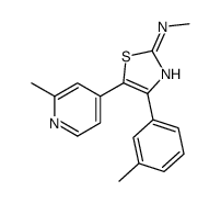 N-methyl-4-(3-methylphenyl)-5-(2-methylpyridin-4-yl)-1,3-thiazol-2-amine结构式