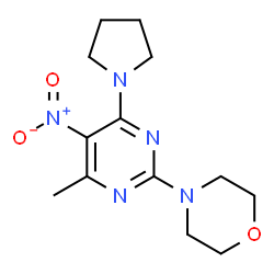 4-(4-methyl-5-nitro-6-(pyrrolidin-1-yl)pyrimidin-2-yl)morpholine Structure