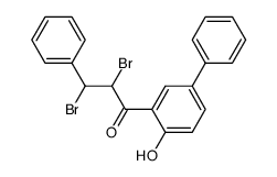 2,3-dibromo-1-(4-hydroxy-biphenyl-3-yl)-3-phenyl-propan-1-one结构式