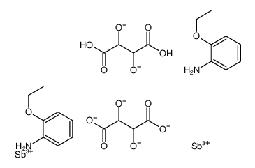 antimony(3+),2,3-dioxidobutanedioate,2-ethoxyaniline,hydron Structure