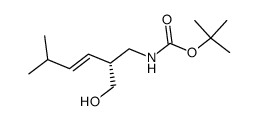 (R,E)-(2-hydroxymethyl-5-methylhex-3-enyl) carbamic acid tert-butyl ester结构式