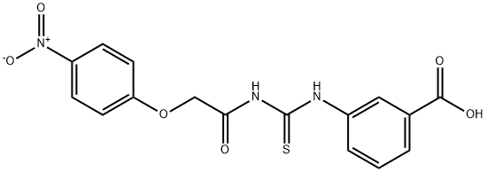 3-[[[[(4-nitrophenoxy)acetyl]amino]thioxomethyl]amino]-benzoic acid结构式