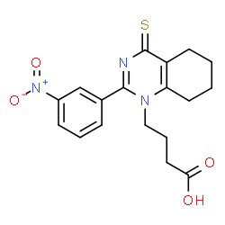 4-(2-(3-nitrophenyl)-4-thioxo-5,6,7,8-tetrahydroquinazolin-1(4H)-yl)butanoic acid结构式