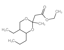 ethyl 2-(5-ethyl-2-methyl-4-propyl-1,3-dioxan-2-yl)acetate structure