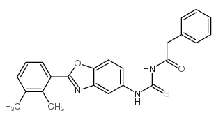 Benzeneacetamide, N-[[[2-(2,3-dimethylphenyl)-5-benzoxazolyl]amino]thioxomethyl]- (9CI) structure